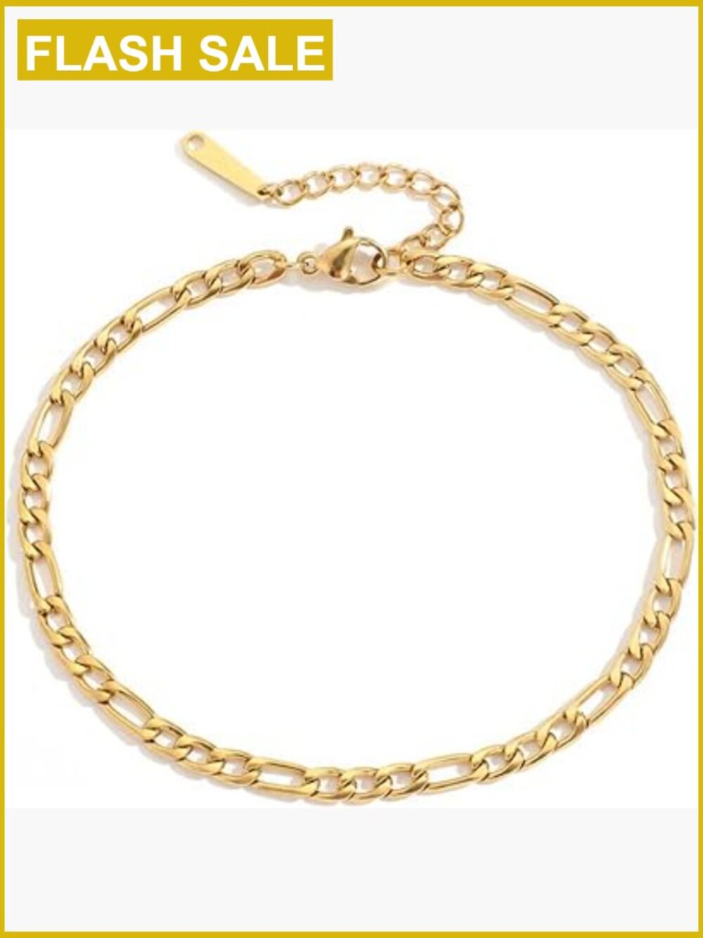 Classic 4mm Figaro Chain Anklet for Women Stainless Steel Adjustable Lobster